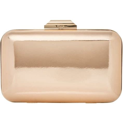 dune broncho rose gold metallic box clutch bag|dune london clutch bags women.